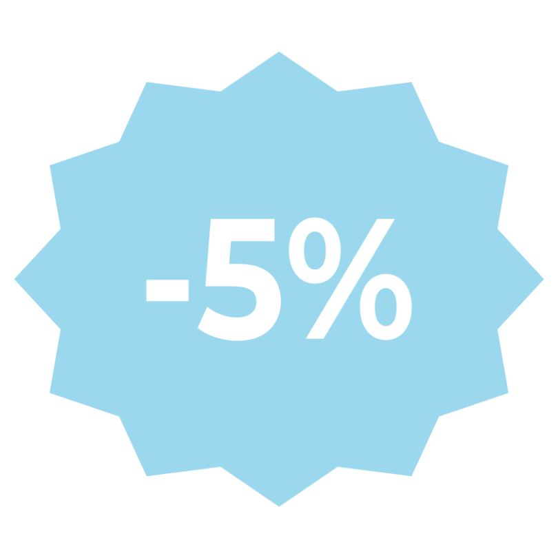 5% de remise sur le tarif web